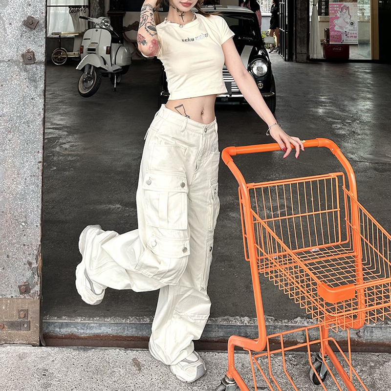 American Vintage Multi-Pocket Work Pants for Men and Women, Casual Long Paratrooper Pants, 90s Style American Vintage Multi-Pocket Work Pants for Men and Women, Casual Long Paratrooper Pants, 90s Style