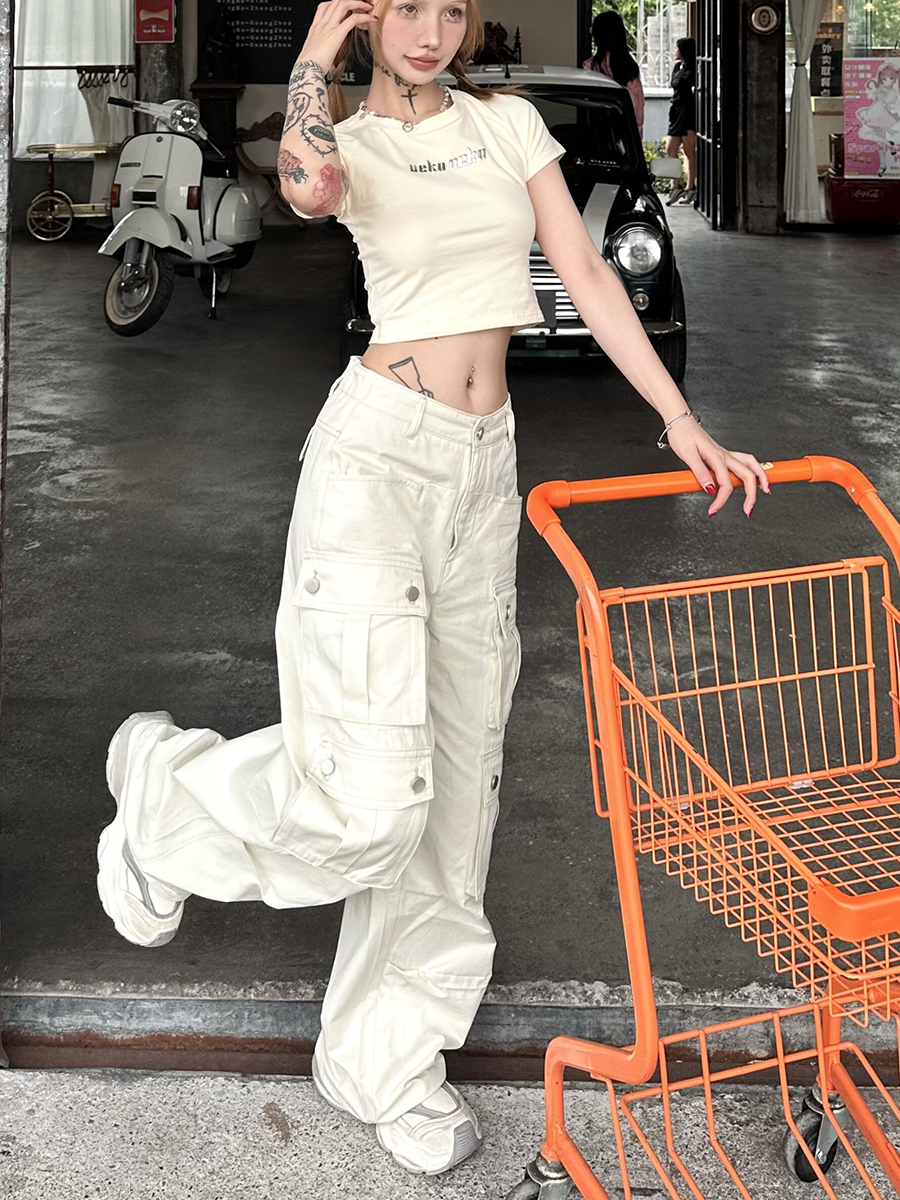 American Vintage Multi-Pocket Work Pants for Men and Women, Casual Long Paratrooper Pants, 90s Style American Vintage Multi-Pocket Work Pants for Men and Women, Casual Long Paratrooper Pants, 90s Style