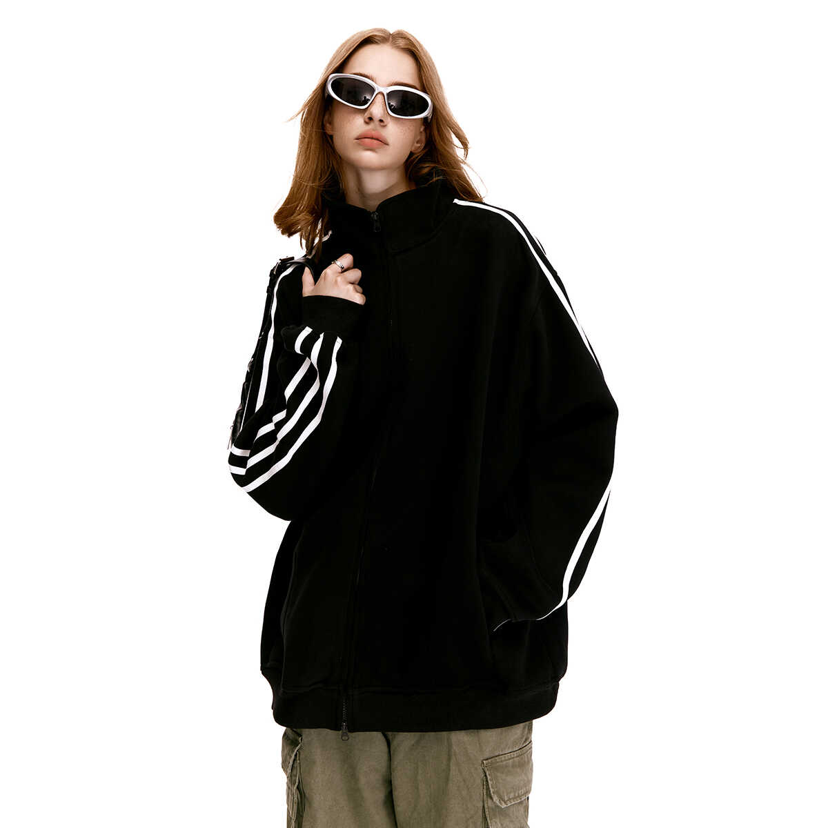 American Vintage Striped Three-Stripe Cardigan Sweatshirt for Men and Women, Loose Fit, Casual Layering Jacket, Y2K Style American Vintage Striped Three-Stripe Cardigan Sweatshirt for Men and Women, Loose Fit, Casual Layering Jacket, Y2K Style