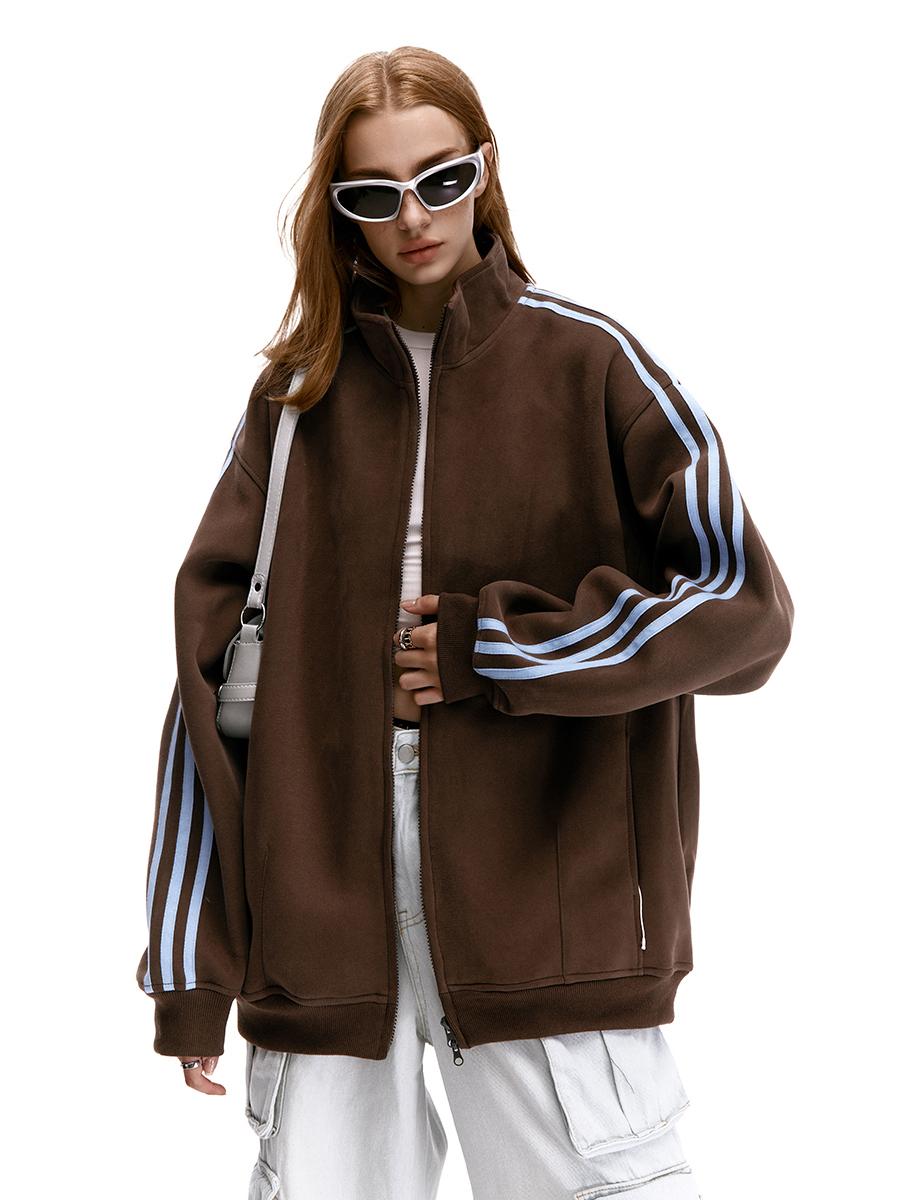 American Vintage Striped Three-Stripe Cardigan Sweatshirt for Men and Women, Loose Fit, Casual Layering Jacket, Y2K Style American Vintage Striped Three-Stripe Cardigan Sweatshirt for Men and Women, Loose Fit, Casual Layering Jacket, Y2K Style