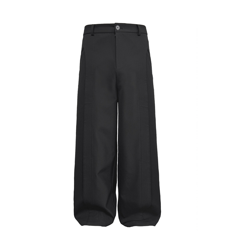 Arc-Shaped Loose Leaf Trousers with Double-Sided Diagonal Structure and UNION Button – Wrinkle-Resistant, Stiff Design for Modern Style Arc-Shaped Loose Leaf Trousers with Double-Sided Diagonal Structure and UNION Button – Wrinkle-Resistant, Stiff Design for Modern Style