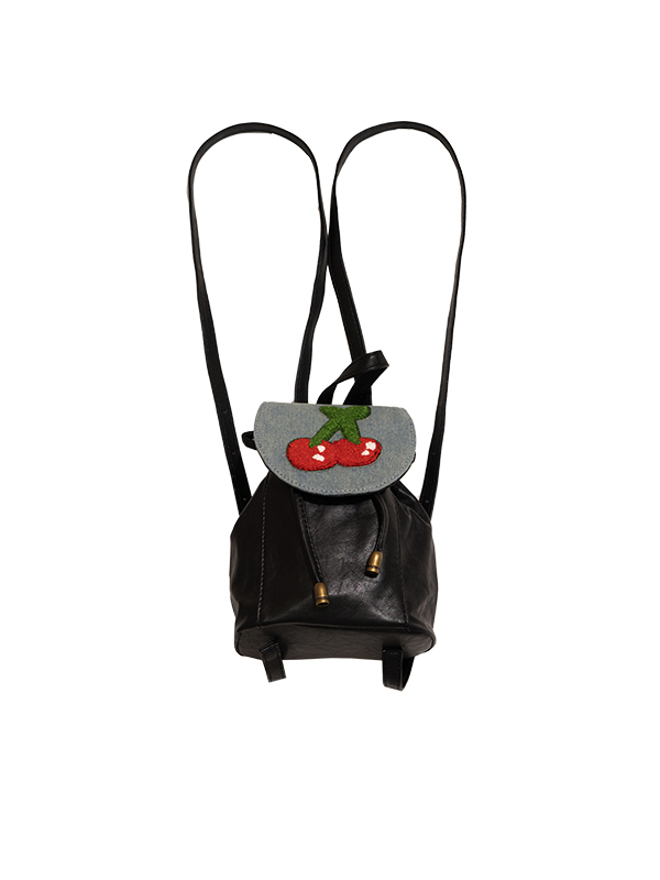 Artist Blue Bear & Cherry Print Backpack - Cute Y2K Style Bag for School and Daily Use Artist Blue Bear & Cherry Print Backpack - Cute Y2K Style Bag for School and Daily Use