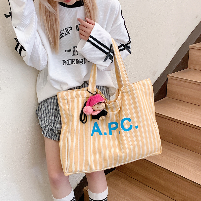 Artistic Large-Capacity Canvas Tote Bag for Women - Trendy Shoulder Bag for Class and Commuting, Spring/Summer 2025 Fashion