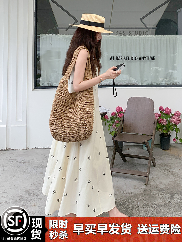 Artistic White Printed Sleeveless Dress for Women - Unique Long Summer Dress, Stunning Design for 2025 Fashion Artistic White Printed Sleeveless Dress for Women - Unique Long Summer Dress, Stunning Design for 2025 Fashion