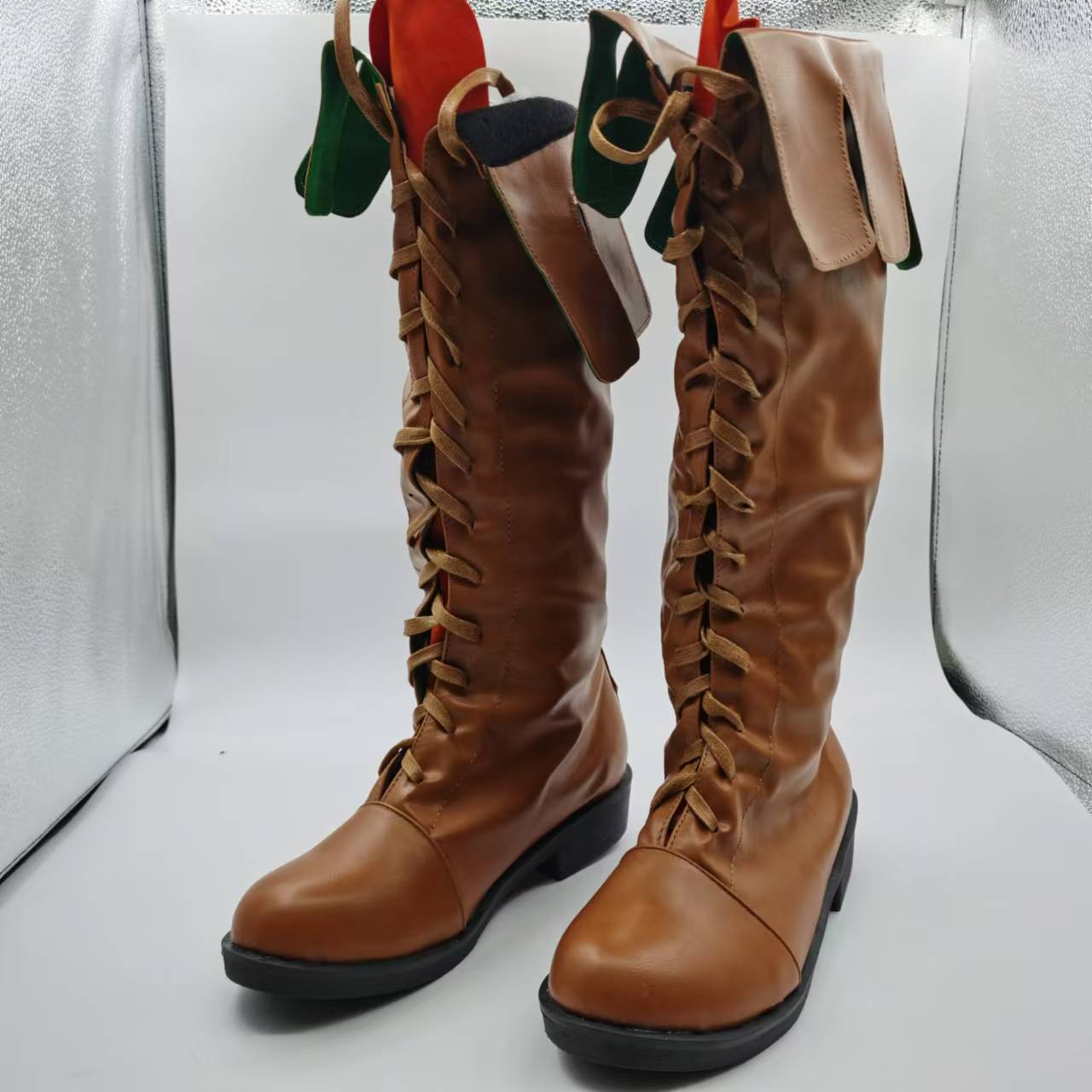 Attack on Titan Cosplay Boots for Eren, Levi, Mikasa - Deep Brown & Black Full Set - Perfect for Anime Conventions Attack on Titan Cosplay Boots for Eren, Levi, Mikasa - Deep Brown & Black Full Set - Perfect for Anime Conventions