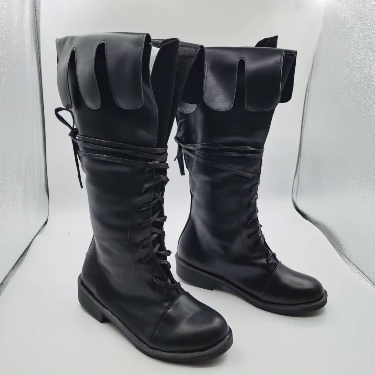 Attack on Titan Cosplay Boots for Eren, Levi, Mikasa - Deep Brown & Black Full Set - Perfect for Anime Conventions