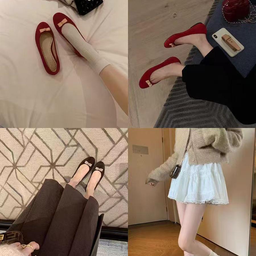 Autumn 2025 Genuine Leather Bow Tie Shallow Mouth Ballet Flats Women French Style Mary Jane Shoes Autumn 2025 Genuine Leather Bow Tie Shallow Mouth Ballet Flats Women French Style Mary Jane Shoes