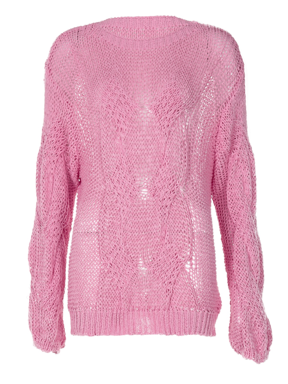 Autumn Casual Loose Fit Round Neck Semi-Transparent Long Sleeve Knitted Sweater Top for Women - Versatile Fall Fashion Autumn Casual Loose Fit Round Neck Semi-Transparent Long Sleeve Knitted Sweater Top for Women - Versatile Fall Fashion