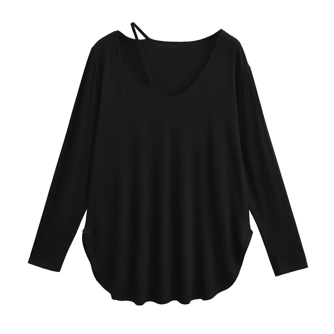 Autumn Long Sleeve Loose Fit Jazz Dance Cover-Up Top for Women, Sporty Fitness T-Shirt, Trendy Casual Style Autumn Long Sleeve Loose Fit Jazz Dance Cover-Up Top for Women, Sporty Fitness T-Shirt, Trendy Casual Style