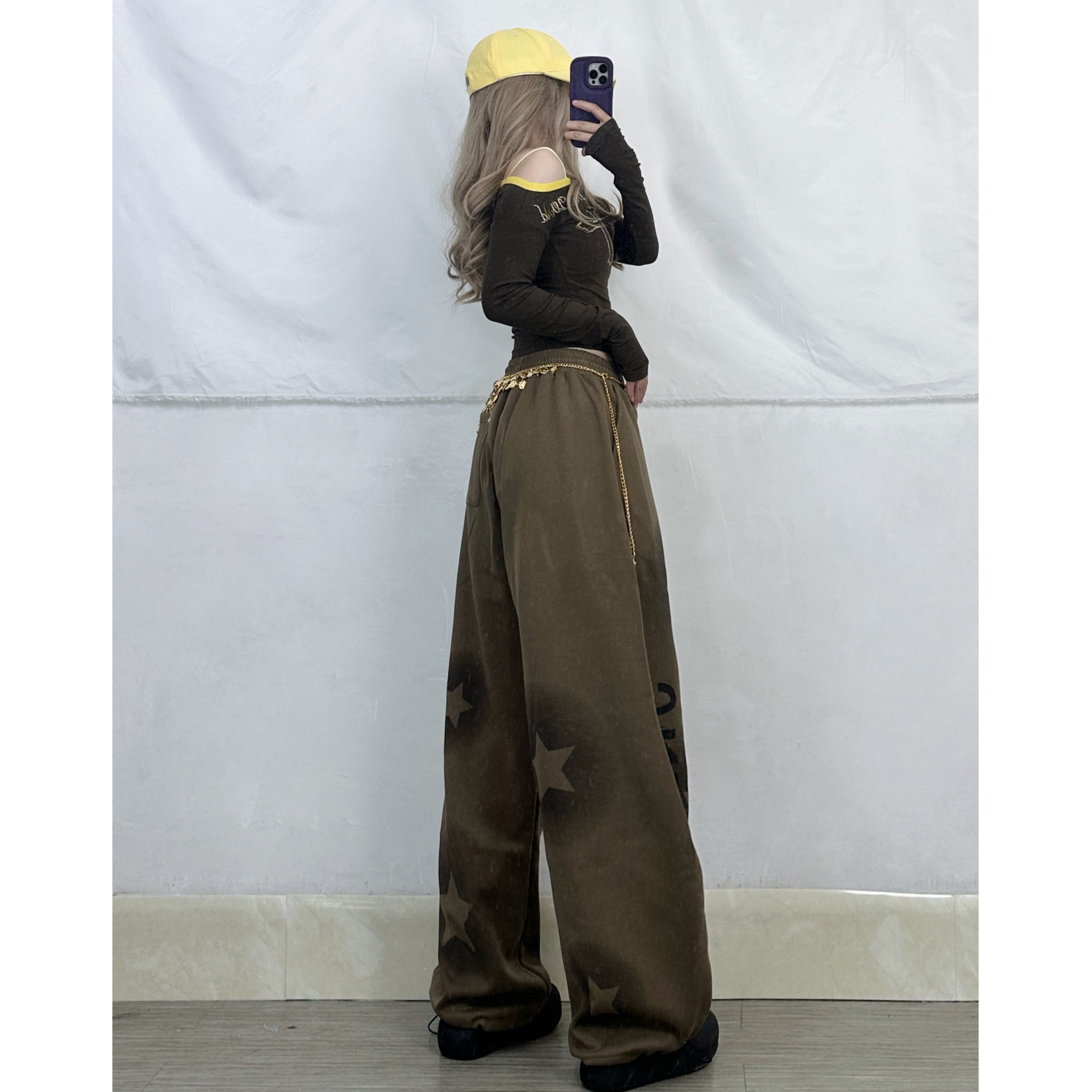 Autumn Winter Star Print Wide Leg Loose Dance Pants for Women - Jazz Style, Streetwear, Comfortable Sports Bottoms Autumn Winter Star Print Wide Leg Loose Dance Pants for Women - Jazz Style, Streetwear, Comfortable Sports Bottoms