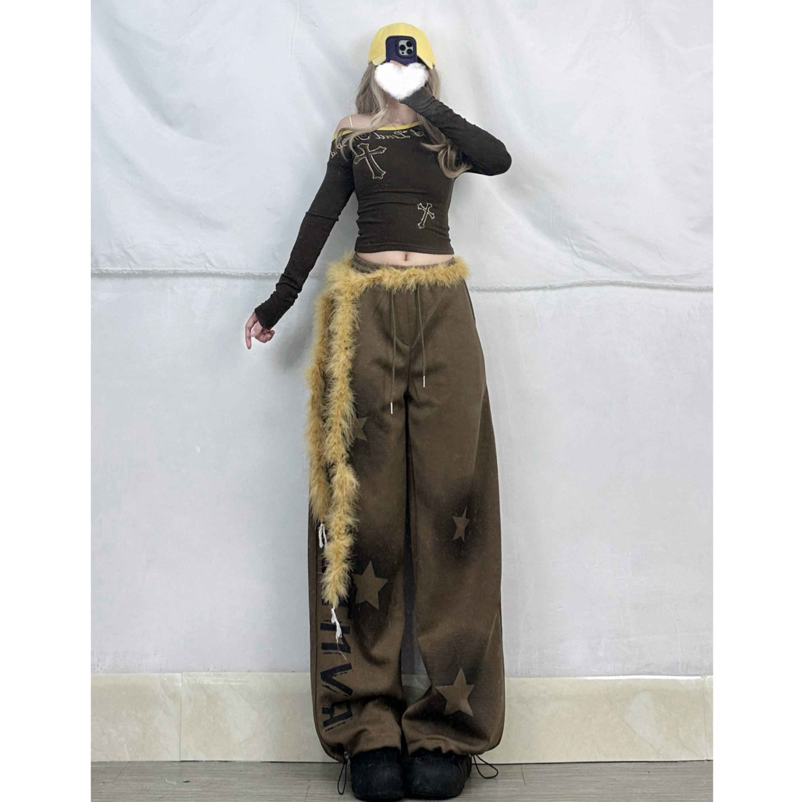 Autumn Winter Star Print Wide Leg Loose Dance Pants for Women - Jazz Style, Streetwear, Comfortable Sports Bottoms Autumn Winter Star Print Wide Leg Loose Dance Pants for Women - Jazz Style, Streetwear, Comfortable Sports Bottoms