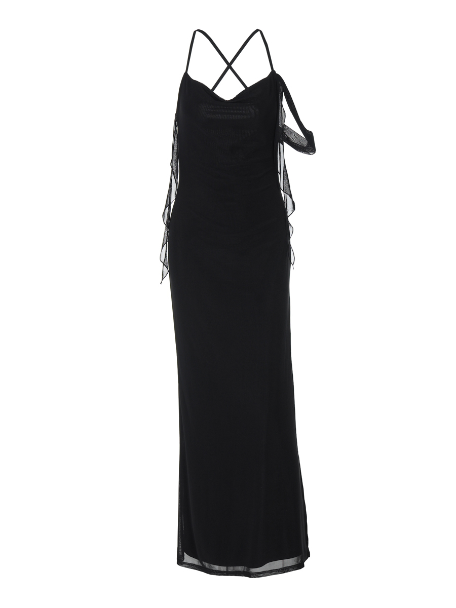 Backless Double-Layer Mesh Camisole Dress for Women - Flowing Slim Summer Dress in French Style Backless Double-Layer Mesh Camisole Dress for Women - Flowing Slim Summer Dress in French Style