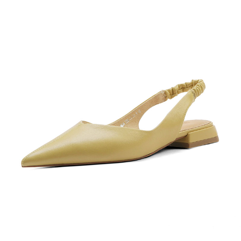 Backless Flat Sandals for Women - Genuine Leather One-Strap Design, Pointed Toe, Retro Style Summer Shoes Backless Flat Sandals for Women - Genuine Leather One-Strap Design, Pointed Toe, Retro Style Summer Shoes