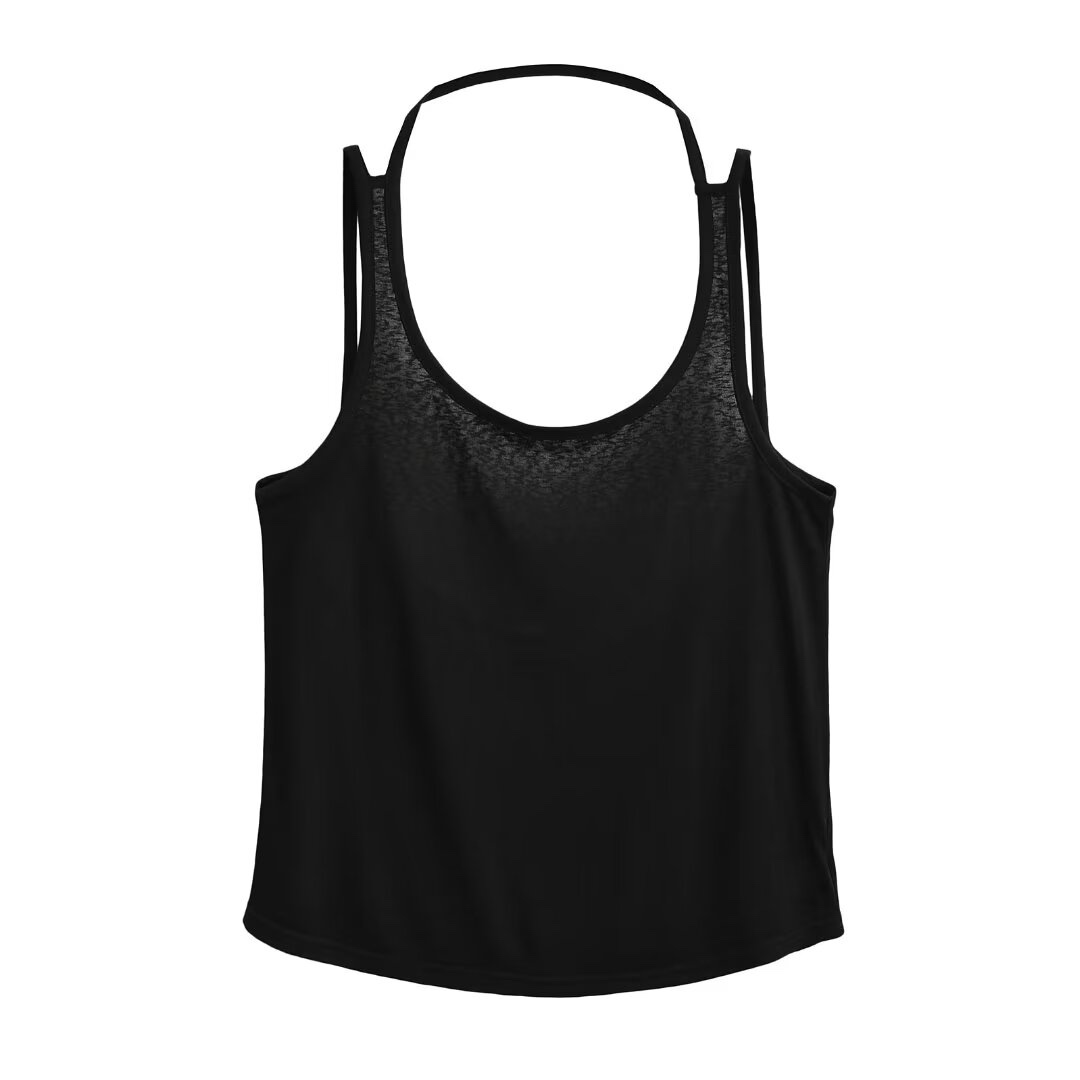 Backless Loose Fit Thin Strap Women's Sport Tank Top - Jazz Street Dance Yoga Vest for Fitness and Running Cover-Up Backless Loose Fit Thin Strap Women's Sport Tank Top - Jazz Street Dance Yoga Vest for Fitness and Running Cover-Up