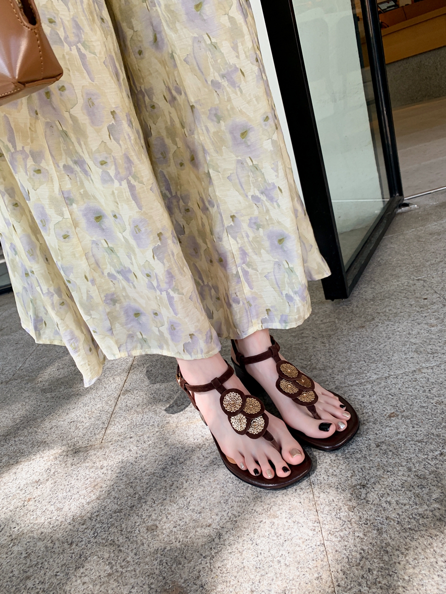 Bali Summer Dream Chunky Heeled Thong Sandals for Women, 5cm Heels, National Style, Perfect with Skirts and Dresses Bali Summer Dream Chunky Heeled Thong Sandals for Women, 5cm Heels, National Style, Perfect with Skirts and Dresses