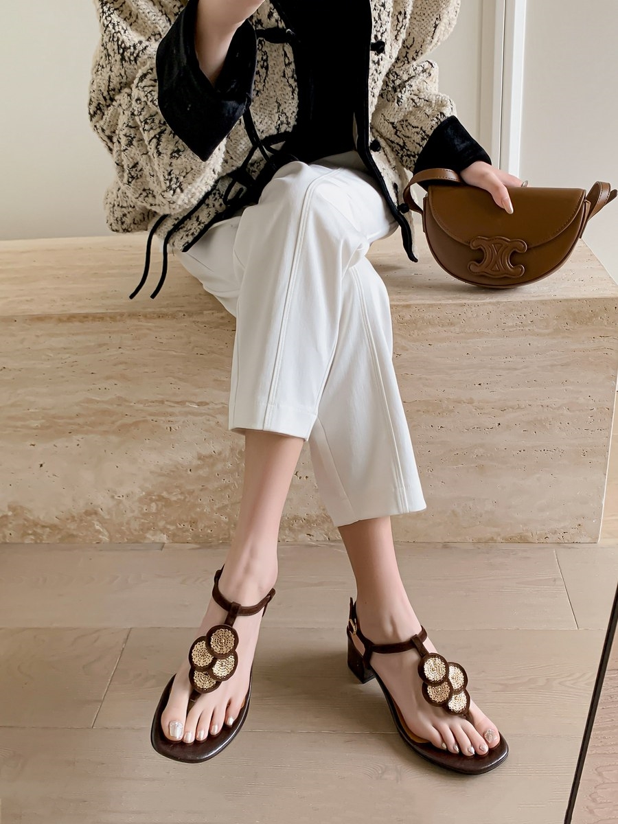 Bali Summer Dream Chunky Heeled Thong Sandals for Women, 5cm Heels, National Style, Perfect with Skirts and Dresses Bali Summer Dream Chunky Heeled Thong Sandals for Women, 5cm Heels, National Style, Perfect with Skirts and Dresses