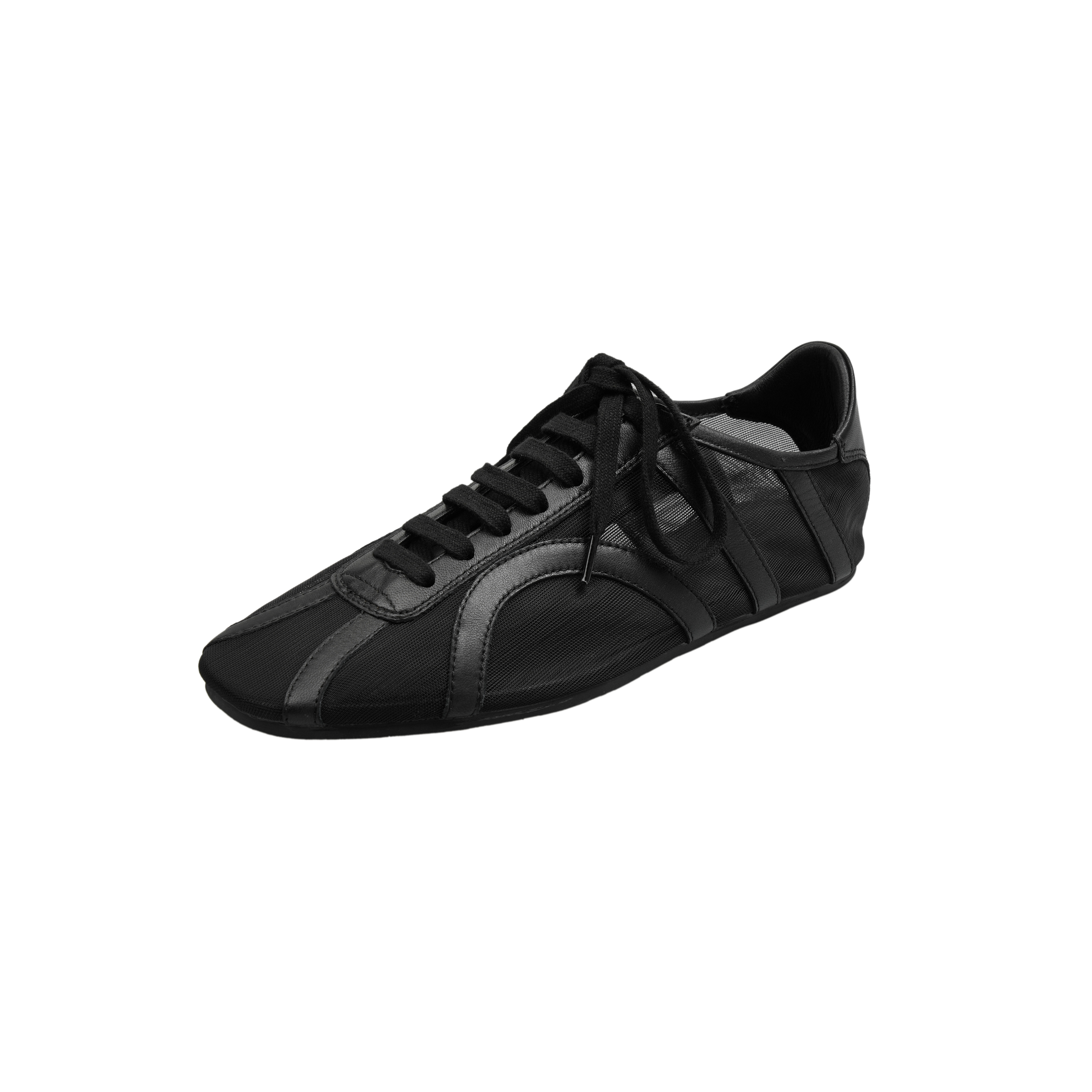 Ballet-Style Mesh Lace-Up Lambskin Flat Casual Shoes for Women - French Niche Design, Elegant and Comfortable Footwear