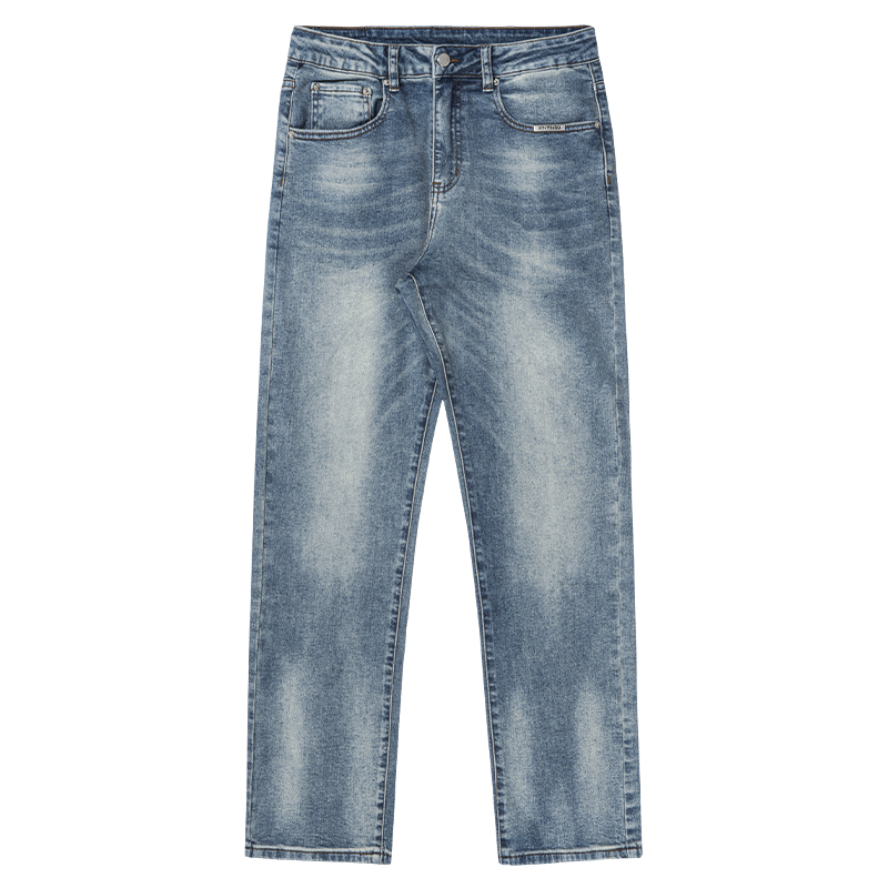 Basic Yellow Mud Dyed Denim Pants for Women - Vintage High Street Style with Slight Stretch, American Casual Fashion Basic Yellow Mud Dyed Denim Pants for Women - Vintage High Street Style with Slight Stretch, American Casual Fashion