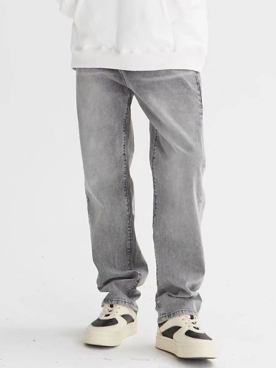 Basic Yellow Mud Dyed Denim Pants for Women - Vintage High Street Style with Slight Stretch, American Casual Fashion