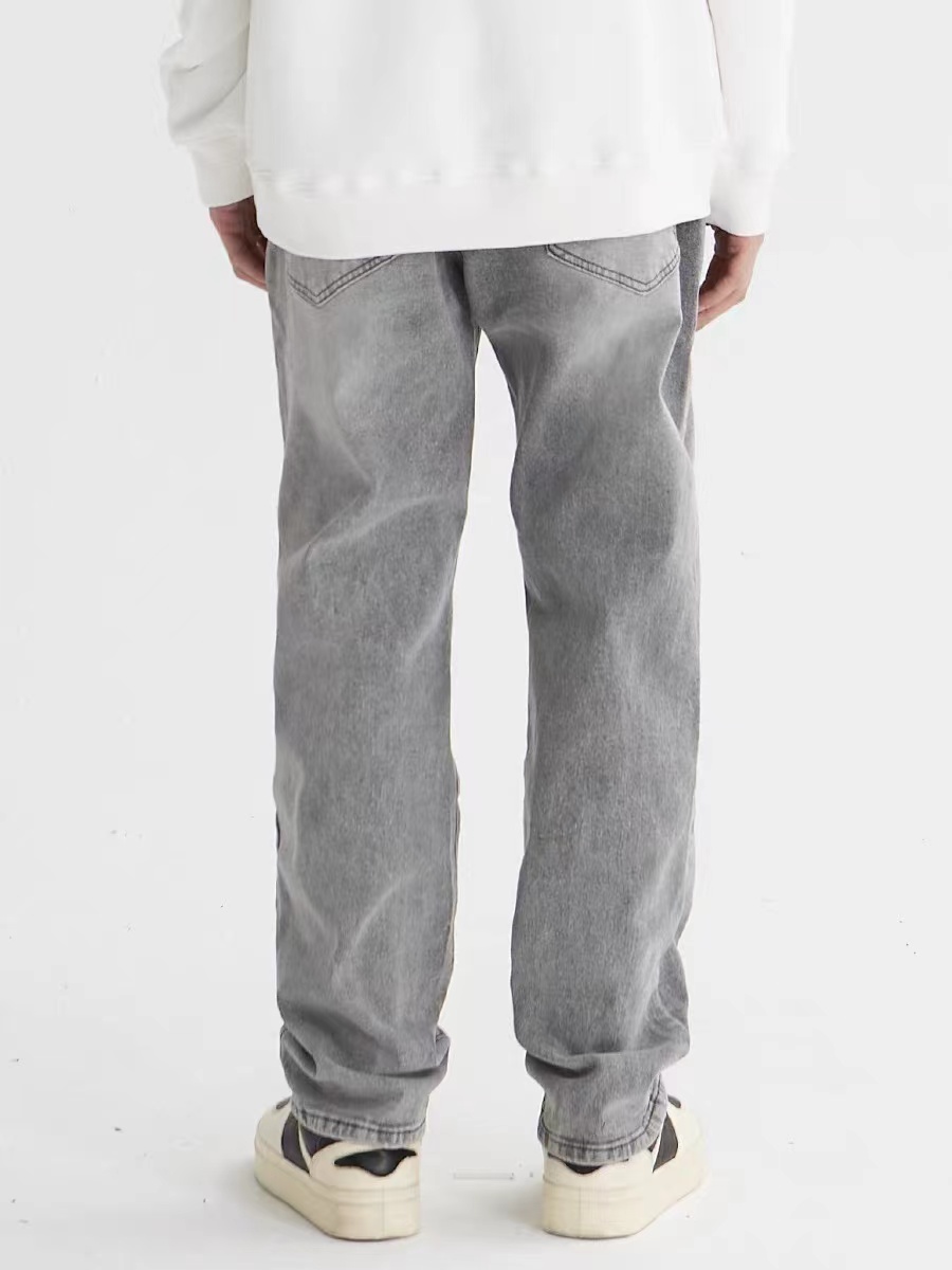 Basic Yellow Mud Dyed Denim Pants for Women - Vintage High Street Style with Slight Stretch, American Casual Fashion Basic Yellow Mud Dyed Denim Pants for Women - Vintage High Street Style with Slight Stretch, American Casual Fashion