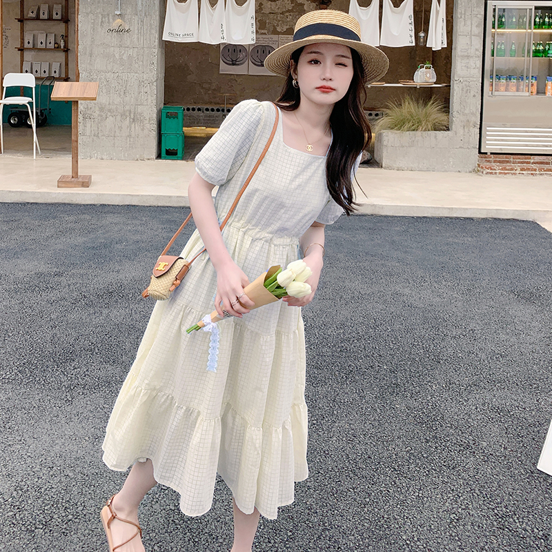 Beautiful Blue Chiffon Dress for Women - Summer 2025 Long French Vacation Style, Youthful & Trendy Fashion for 90s Inspired Looks Beautiful Blue Chiffon Dress for Women - Summer 2025 Long French Vacation Style, Youthful & Trendy Fashion for 90s Inspired Looks