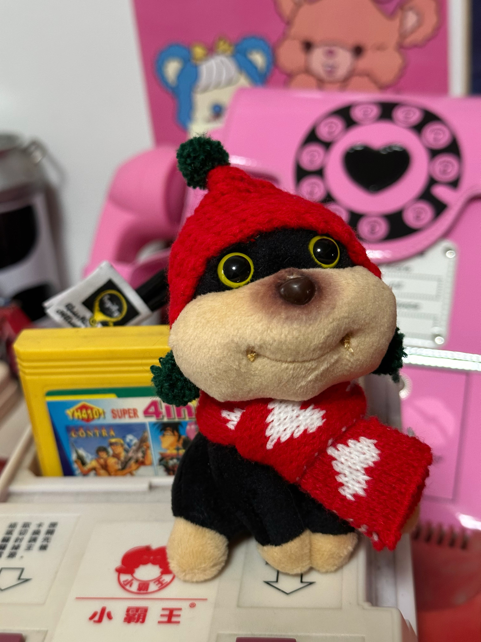 Bee Puppy Plush Bag Pendant - Cute Doll Keychain for Girls, Small Toy Backpack Decoration, Perfect Couple Gift