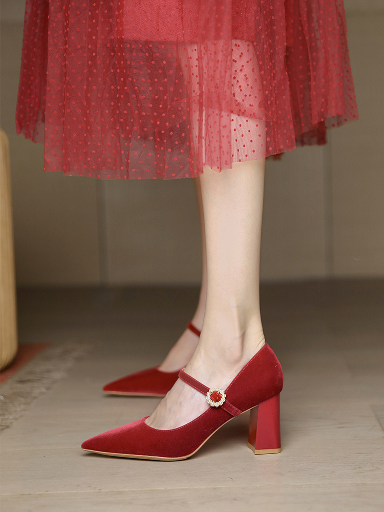 Beige Mary Jane Chunky Heel Shoes for Women - French Style Bridesmaid and Wedding Footwear for Daily Wear 2025 Beige Mary Jane Chunky Heel Shoes for Women - French Style Bridesmaid and Wedding Footwear for Daily Wear 2025