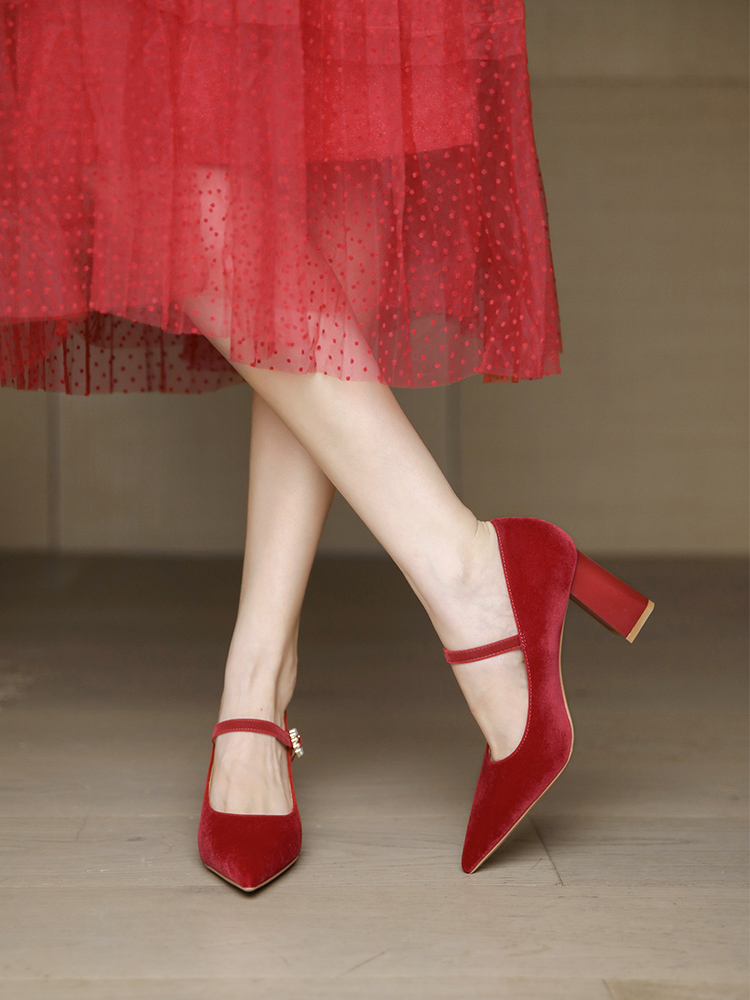 Beige Mary Jane Chunky Heel Shoes for Women - French Style Bridesmaid and Wedding Footwear for Daily Wear 2025 Beige Mary Jane Chunky Heel Shoes for Women - French Style Bridesmaid and Wedding Footwear for Daily Wear 2025