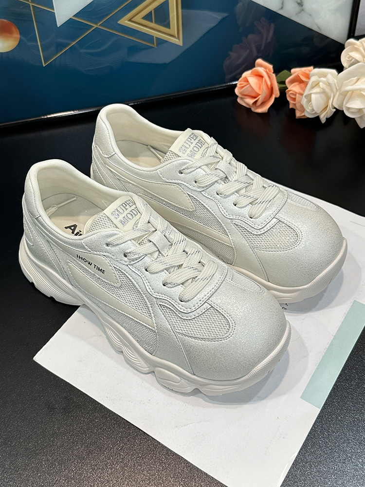 Beige Women's Breathable Mesh Training Shoes - Thick-Soled Casual Sports Sneakers for Summer 2025 Beige Women's Breathable Mesh Training Shoes - Thick-Soled Casual Sports Sneakers for Summer 2025