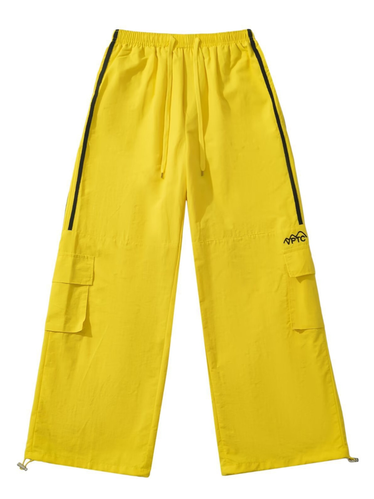 Black and Yellow Striped Wide-Leg Long Pants for Women - Jazz Dance Casual Workwear, Dopamine Style, Sports Fashion Black and Yellow Striped Wide-Leg Long Pants for Women - Jazz Dance Casual Workwear, Dopamine Style, Sports Fashion