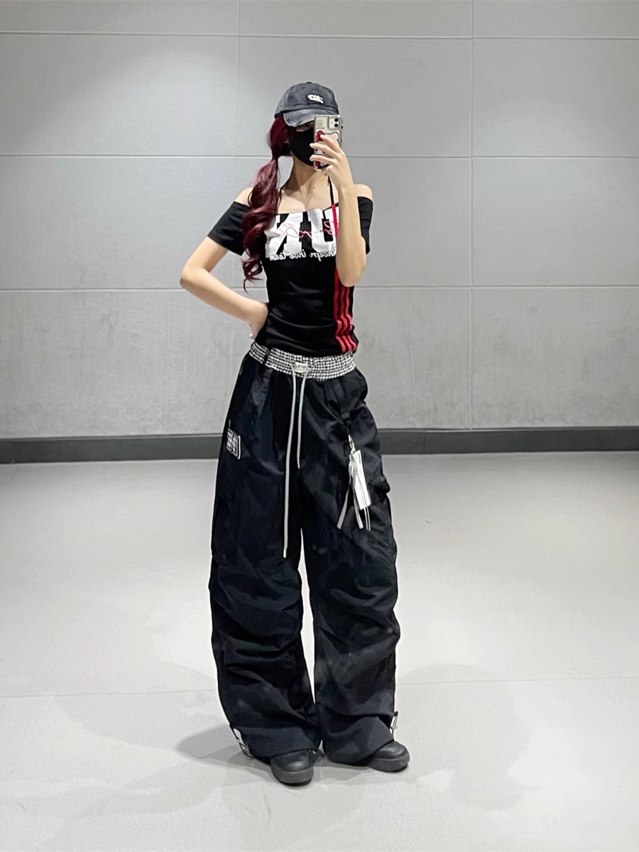 Black Checkered Patchwork High-Waisted Quick-Dry Work Pants for Women - Summer Straight-Leg Dance and Sports Pants Black Checkered Patchwork High-Waisted Quick-Dry Work Pants for Women - Summer Straight-Leg Dance and Sports Pants