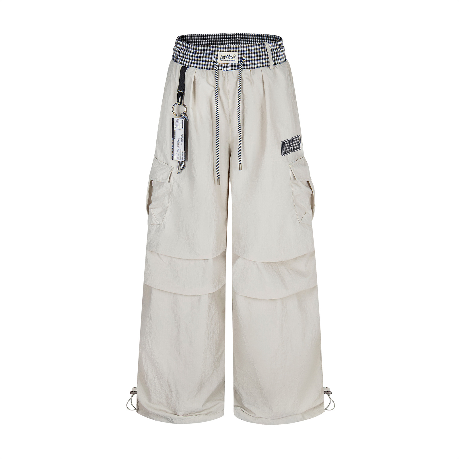 Black Checkered Patchwork High-Waisted Quick-Dry Work Pants for Women - Summer Straight-Leg Dance and Sports Pants Black Checkered Patchwork High-Waisted Quick-Dry Work Pants for Women - Summer Straight-Leg Dance and Sports Pants