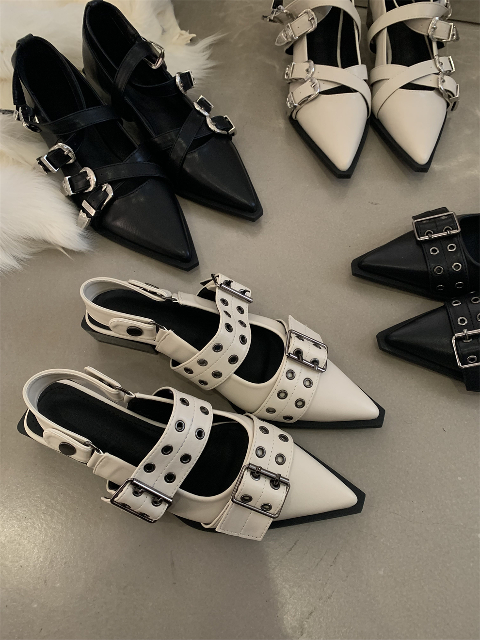 Black Cowhide French Pointed Toe Mary Jane Shoes for Women - Retro Chunky Heel, Perfect for Winter & Spring, Ideal with Skirts Black Cowhide French Pointed Toe Mary Jane Shoes for Women - Retro Chunky Heel, Perfect for Winter & Spring, Ideal with Skirts