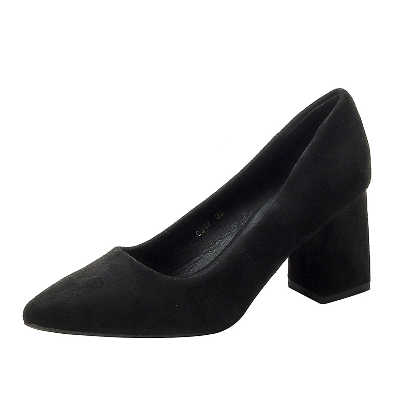 Black High-Heeled Shoes for Women, 5cm Thick Heel, Comfortable Low Heel, Formal Interview and Professional Work Footwear Black High-Heeled Shoes for Women, 5cm Thick Heel, Comfortable Low Heel, Formal Interview and Professional Work Footwear