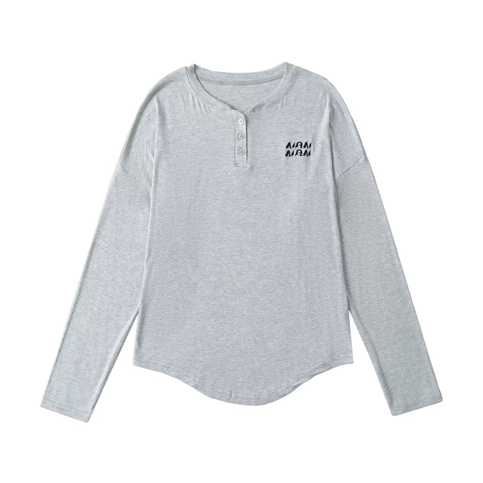 Black Loose Long-Sleeve T-Shirt for Women - Embroidered Draped Jazz Dance Top in Thin Lazy Style - Trendy 90s Inspired Fashion Black Loose Long-Sleeve T-Shirt for Women - Embroidered Draped Jazz Dance Top in Thin Lazy Style - Trendy 90s Inspired Fashion