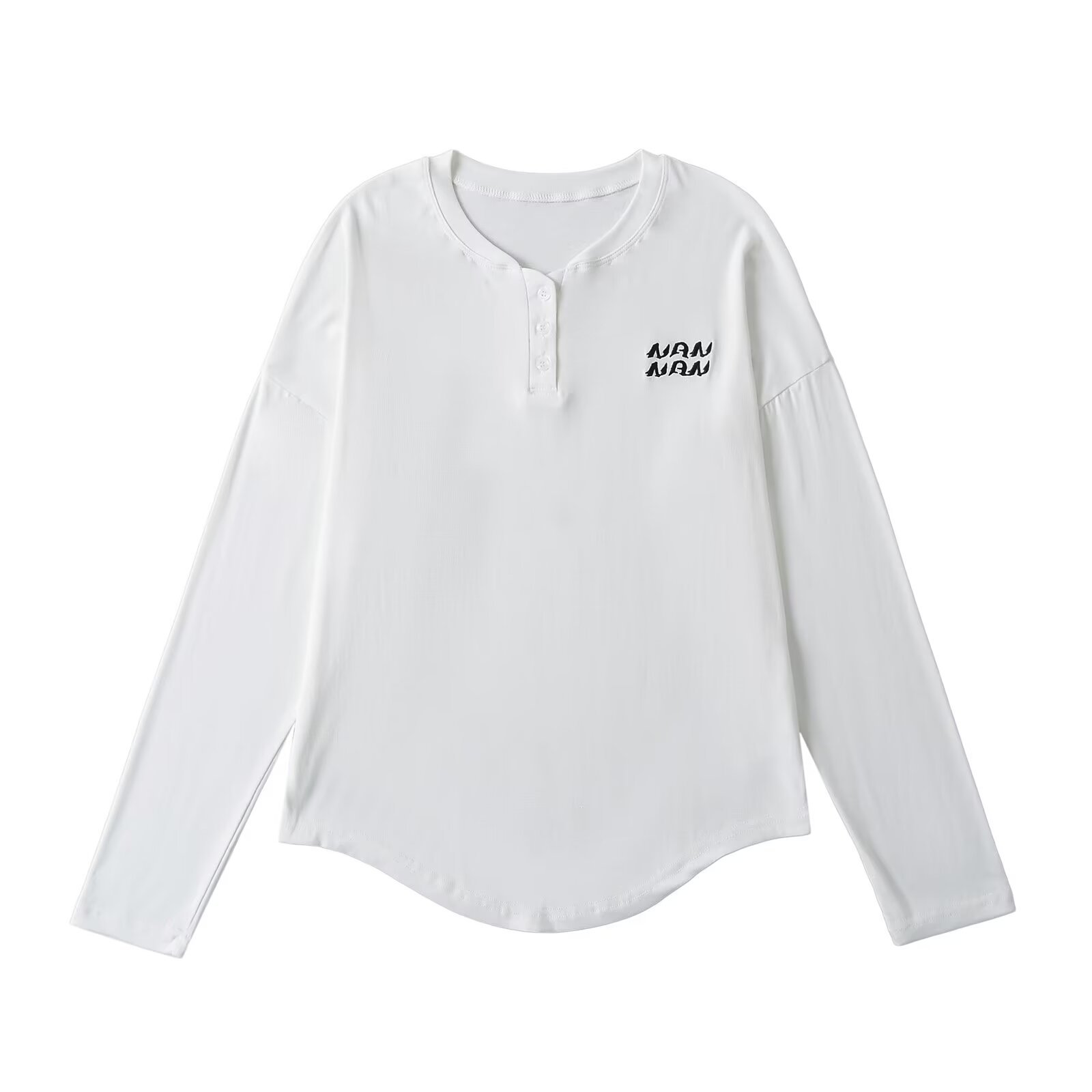 Black Loose Long-Sleeve T-Shirt for Women - Embroidered Draped Jazz Dance Top in Thin Lazy Style - Trendy 90s Inspired Fashion Black Loose Long-Sleeve T-Shirt for Women - Embroidered Draped Jazz Dance Top in Thin Lazy Style - Trendy 90s Inspired Fashion