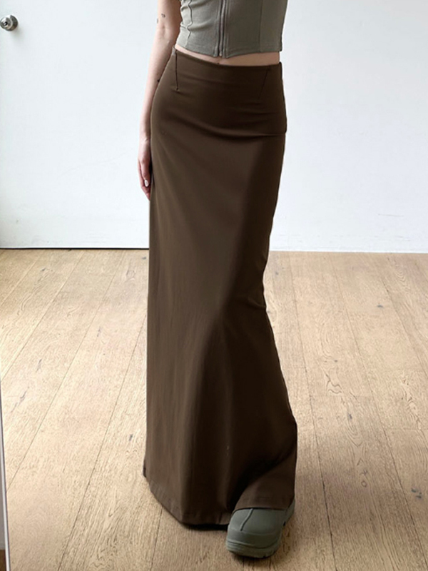 Black Low-Waist Draped Knitted Bodycon Skirt - Retro Spicy Girl Design, Sexy Split Detail, Versatile Fashion for 90s Y2K Style Black Low-Waist Draped Knitted Bodycon Skirt - Retro Spicy Girl Design, Sexy Split Detail, Versatile Fashion for 90s Y2K Style