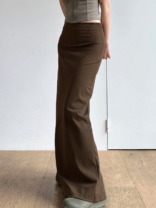 Black Low-Waist Draped Knitted Bodycon Skirt - Retro Spicy Girl Design, Sexy Split Detail, Versatile Fashion for 90s Y2K Style Black Low-Waist Draped Knitted Bodycon Skirt - Retro Spicy Girl Design, Sexy Split Detail, Versatile Fashion for 90s Y2K Style