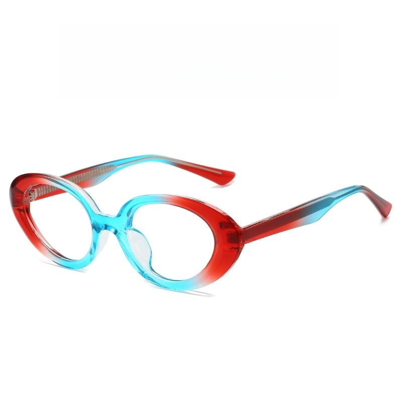 Black Oval Thick Border Anti-Blue Light Glasses for Round Faces - Makeup-Free Prescription Glasses for Women Black Oval Thick Border Anti-Blue Light Glasses for Round Faces - Makeup-Free Prescription Glasses for Women