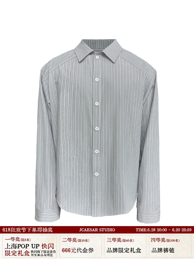 Black Oversized Striped Shirt with Shoulder Patchwork - Trendy Y2K Style Top