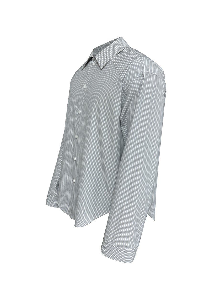 Black Oversized Striped Shirt with Shoulder Patchwork - Trendy Y2K Style Top Black Oversized Striped Shirt with Shoulder Patchwork - Trendy Y2K Style Top