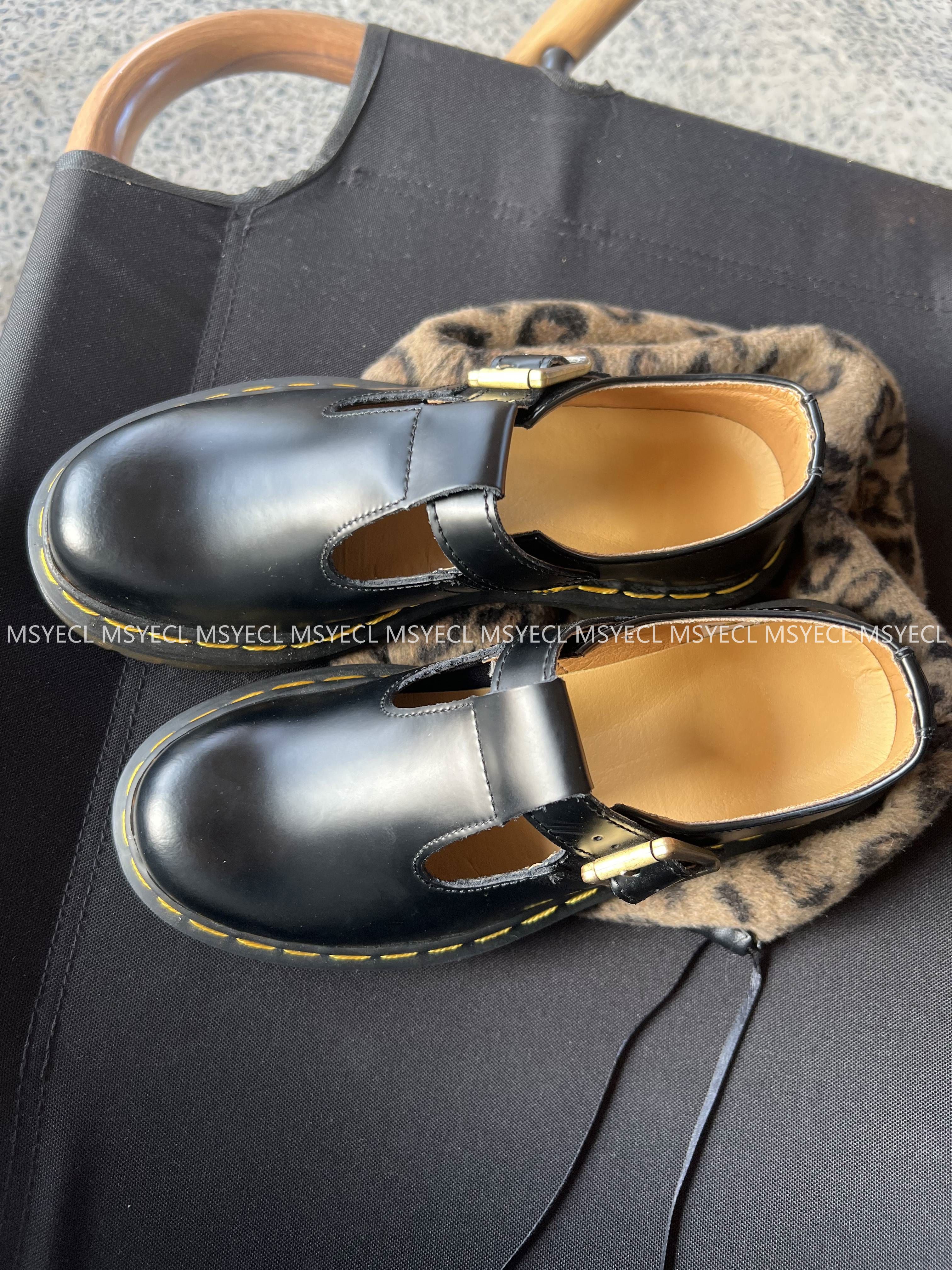 Black Retro Double Buckle Mary Jane Shoes - Thick-Soled Leather, British College Style, Fashionable 90s Inspired Footwear