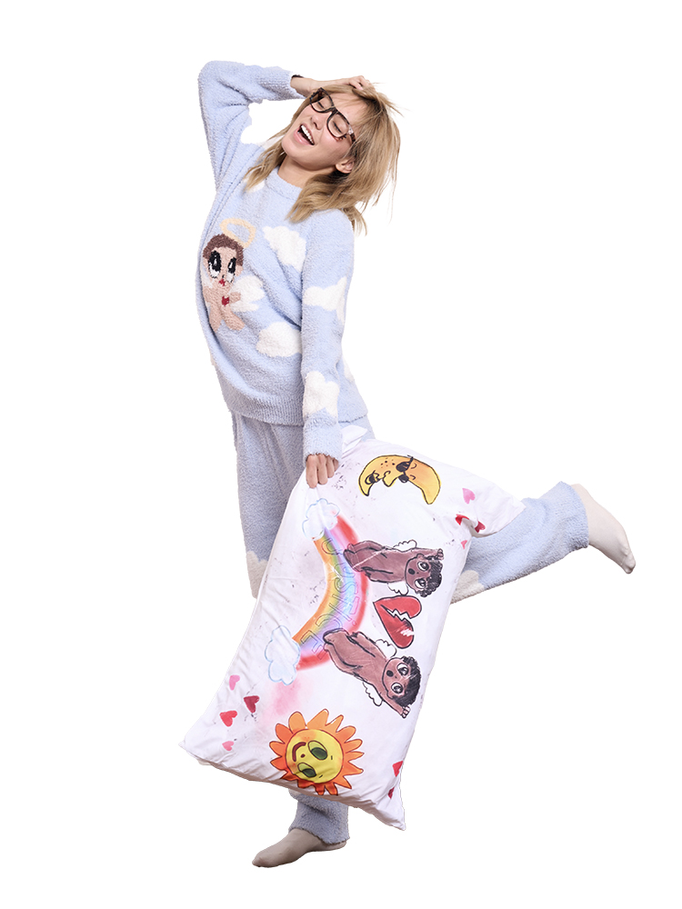 Blue Little Angel Pajama Set - Soft Warm Loungewear for Cozy Nights, Cute Fufu Style for Relaxation and Comfort Blue Little Angel Pajama Set - Soft Warm Loungewear for Cozy Nights, Cute Fufu Style for Relaxation and Comfort