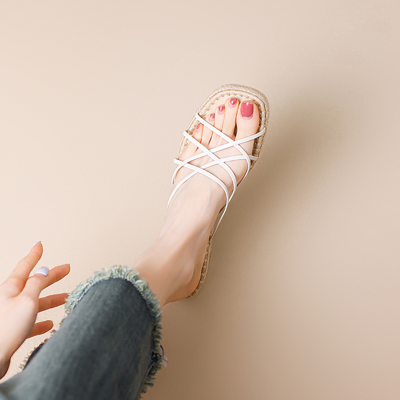 Bohemian Thin Strap Woven Thick-Soled Wedge Sandals for Women - Stylish One-Strap Design, Perfect for Summer and Y2K Fashion Bohemian Thin Strap Woven Thick-Soled Wedge Sandals for Women - Stylish One-Strap Design, Perfect for Summer and Y2K Fashion