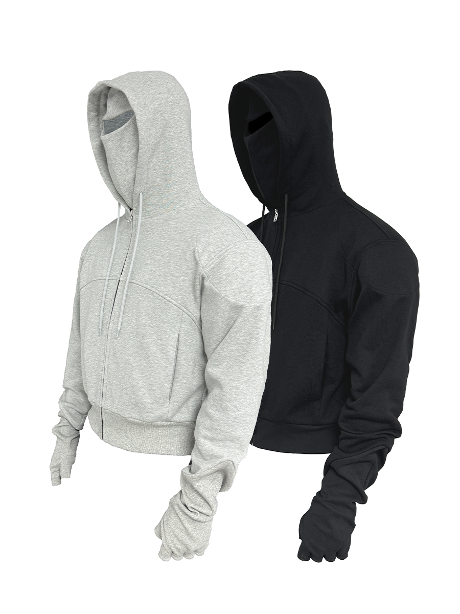 Boxer Hoodie with Five-Finger Gloves and Shoulder Armor, Fitted Style, Perfect for Boxing and Training, Sporty and Functional Boxer Hoodie with Five-Finger Gloves and Shoulder Armor, Fitted Style, Perfect for Boxing and Training, Sporty and Functional