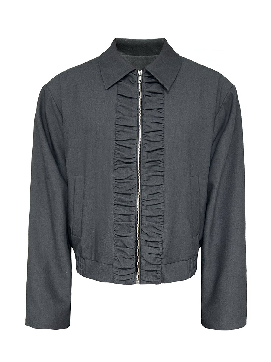 Boxy-Fit Court Jacket with Bimba Lining and YKK Zipper - Trendy 90s Inspired Outerwear Boxy-Fit Court Jacket with Bimba Lining and YKK Zipper - Trendy 90s Inspired Outerwear