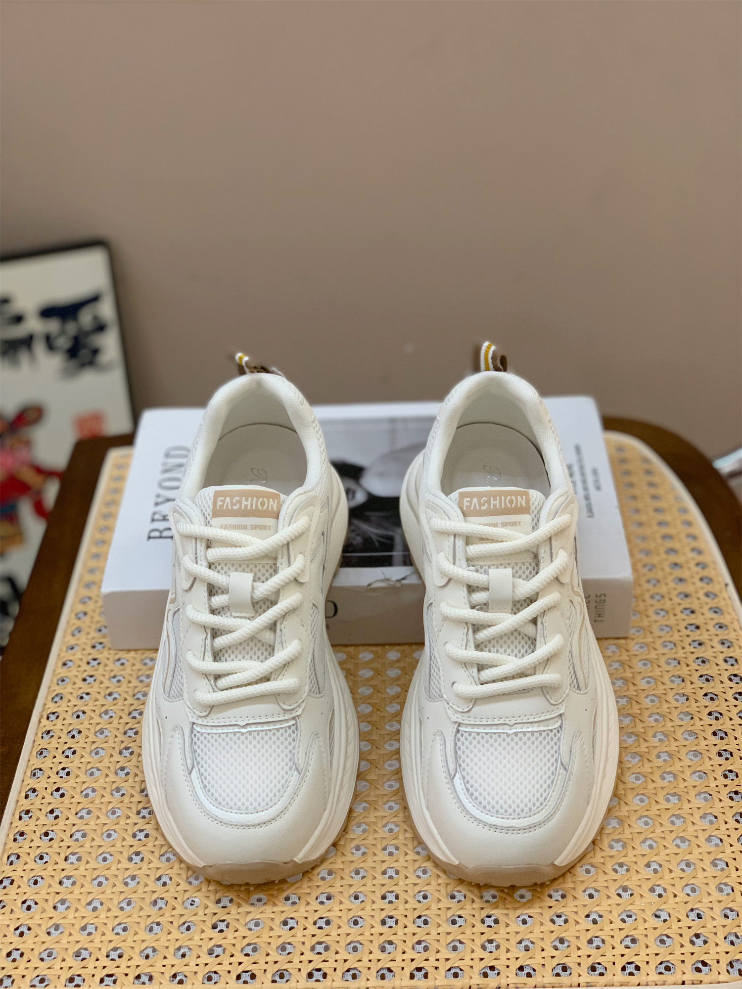 Breathable Mesh Dad Shoes for Women - Genuine Leather Lace-Up Sneakers, 2025 Summer Korean Style, Versatile & Comfortable Breathable Mesh Dad Shoes for Women - Genuine Leather Lace-Up Sneakers, 2025 Summer Korean Style, Versatile & Comfortable