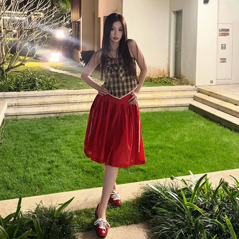 Bright Floral Bud A-Line Midi Skirt - Playful Loose Fit, Sweet Versatile Style for Spring and Summer Fashion Bright Floral Bud A-Line Midi Skirt - Playful Loose Fit, Sweet Versatile Style for Spring and Summer Fashion