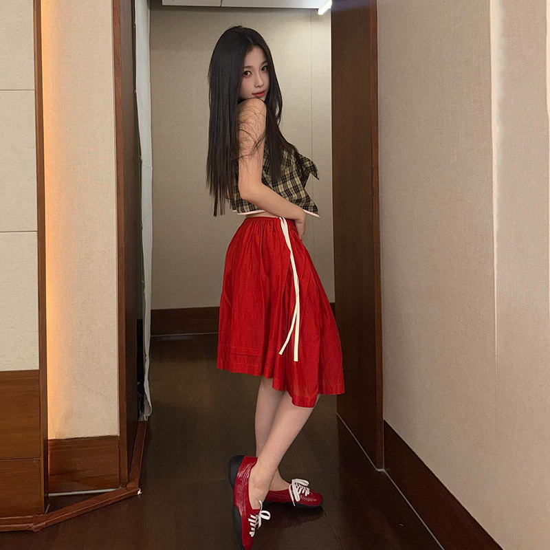 Bright Floral Bud A-Line Midi Skirt - Playful Loose Fit, Sweet Versatile Style for Spring and Summer Fashion Bright Floral Bud A-Line Midi Skirt - Playful Loose Fit, Sweet Versatile Style for Spring and Summer Fashion