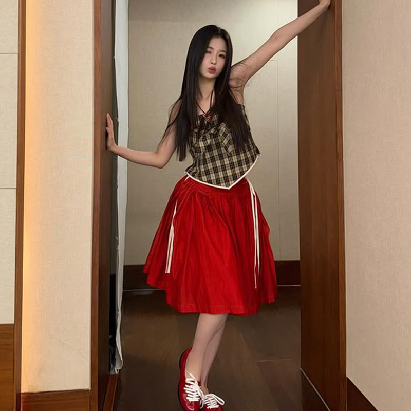 Bright Floral Bud A-Line Midi Skirt - Playful Loose Fit, Sweet Versatile Style for Spring and Summer Fashion